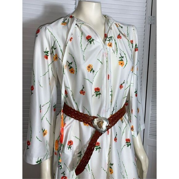 Vintage Floral Pullover Dress Robe LOUNGEES Nightgown - Picture 2 of 16